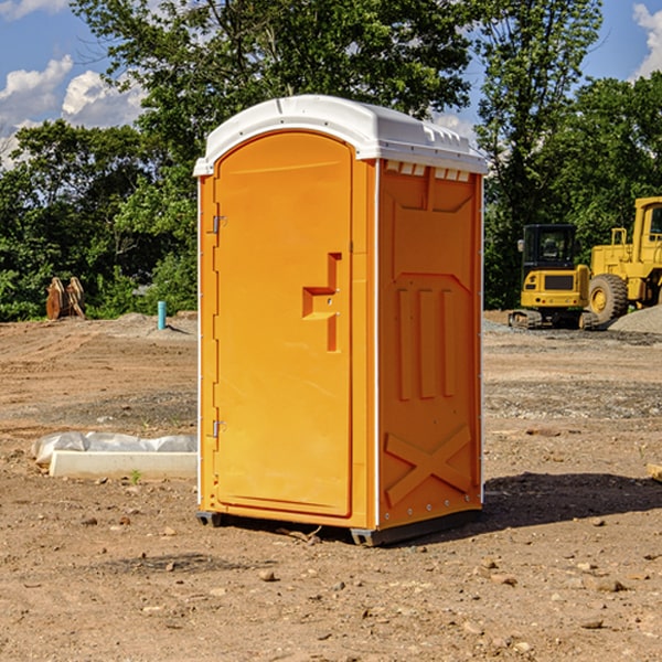 how often are the portable restrooms cleaned and serviced during a rental period in Geneseo